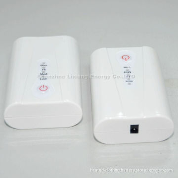 Lithium-ion 2600mah Rechargable Heated Vests Battery , Shiny Gloss White And Uv Coated